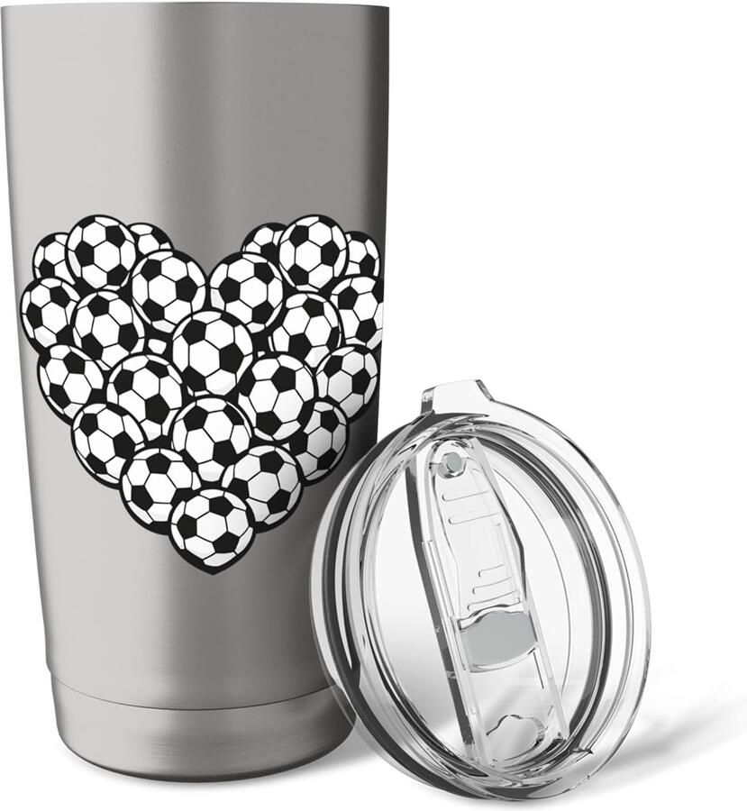 Voetbal thermobeker met dubbele wand