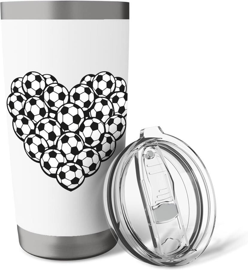 Voetbal thermobeker met dubbele wand