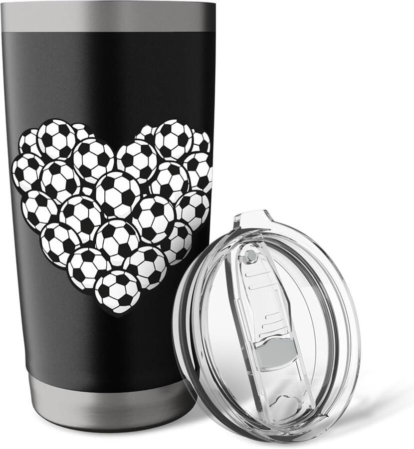 Voetbal thermobeker met dubbele wand