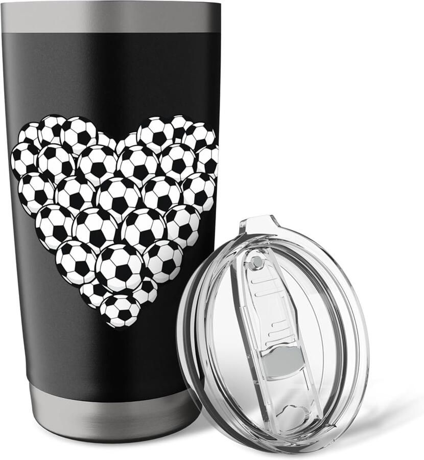 Voetbal thermobeker met dubbele wand
