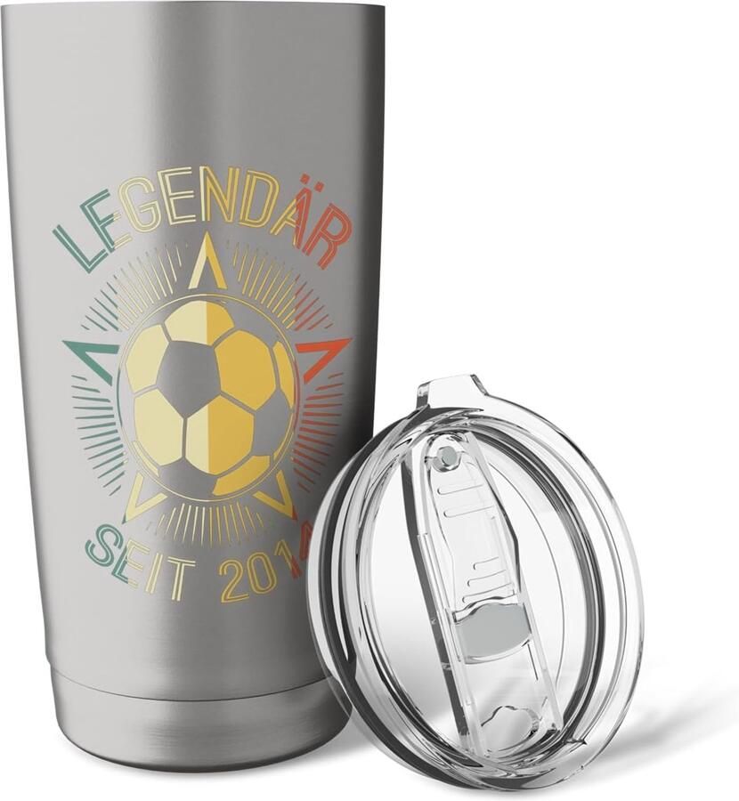 Voetbalbeker dubbelwandig RVS