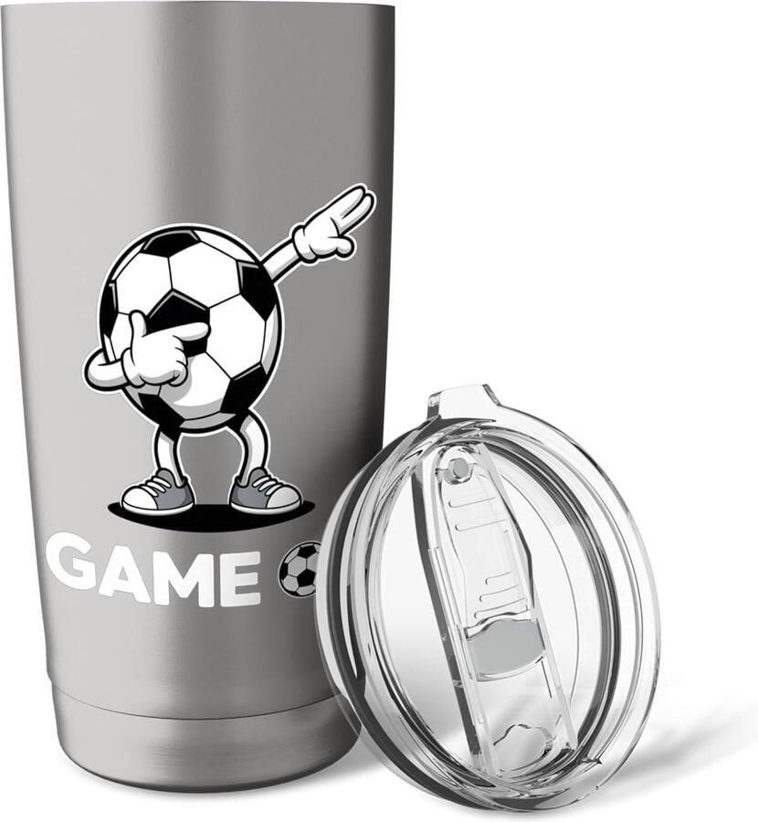 Voetbalbeker met voetbalspelers