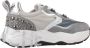 Voile Blanche Grijze Suède Studs Sneakers - Thumbnail 1