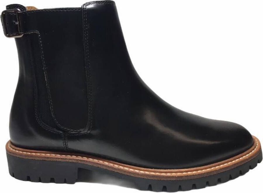 Voile Blanche elastiek gesp lederen chelsea laarzen Dubbie dk bruin