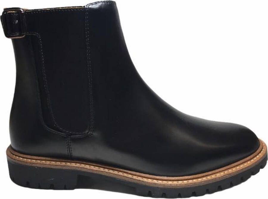 Voile Blanche elastiek gesp lederen chelsea laarzen Dubbie zwart