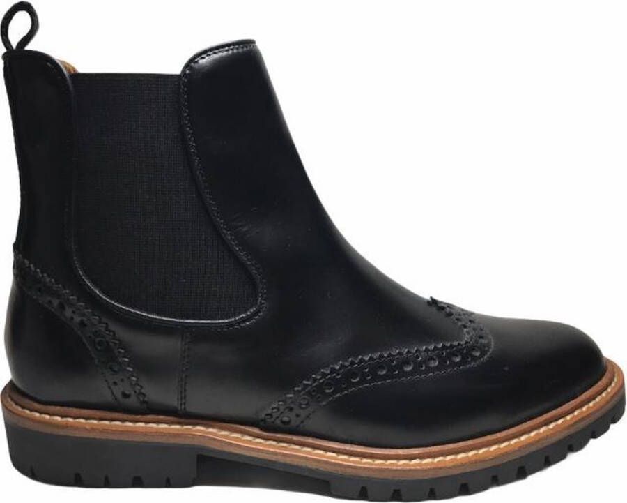 Voile Blanche elastiek oxford lederen chelsea laarzen Belle zwart