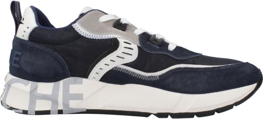 Voile Blanche Blauwe Suède Sneaker met Leren Inzetstukken