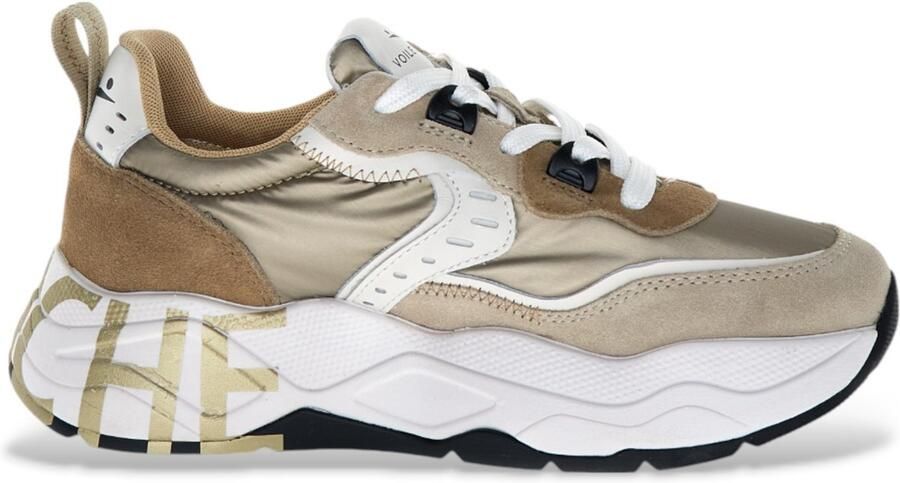 Voile Blanche Beige Suede Nylon Sneaker Club Sneakers