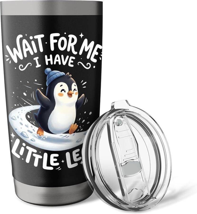 Wacht Op Mij Ik Heb Kleine Pootjes Pinguin Thermosbeker