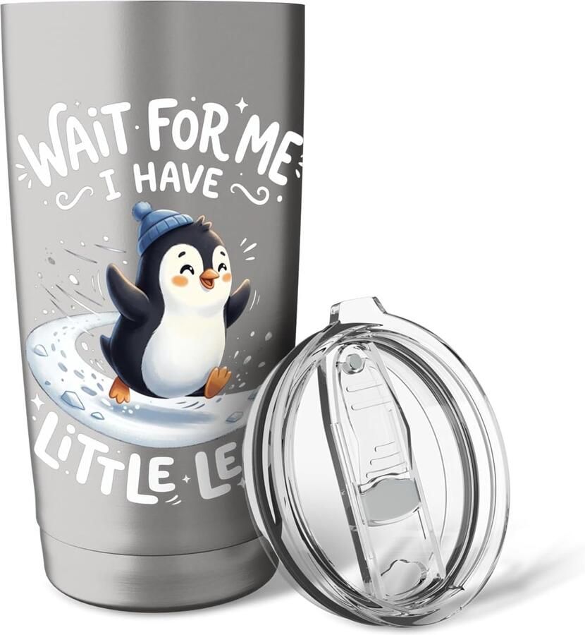 Wacht Op Mij Ik Heb Kleine Pootjes Pinguin Thermosbeker