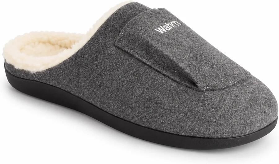 Wahrm Verwarmde Sloffen en Infrarood Verwarmde Pantoffels 3 Warmtestanden Incl. 5.000 mAh Powerbank Antislipzool Grijs