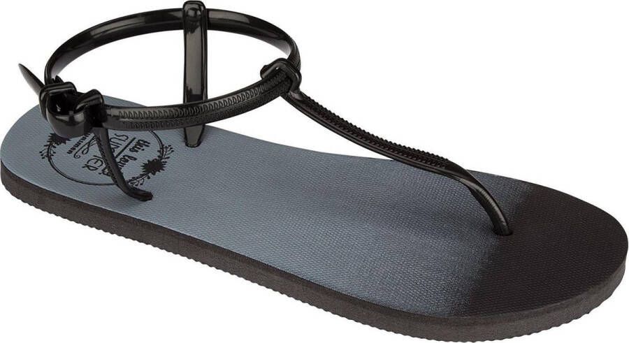 Waimea Teenslippers Dames Enkelbandje Zwart Grijs