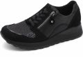 Waldläufer Bungeez Dames Sneaker H64007-601-001 Zwart Wijdte H (37.5) - Zwart