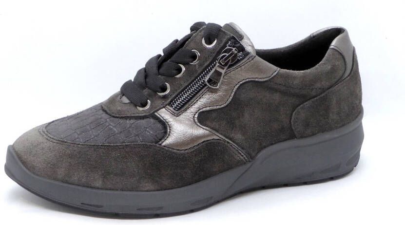 Waldläufer Bungeez Dames Veterschoen 831M01-500-971 Grijs Combi Wijdte