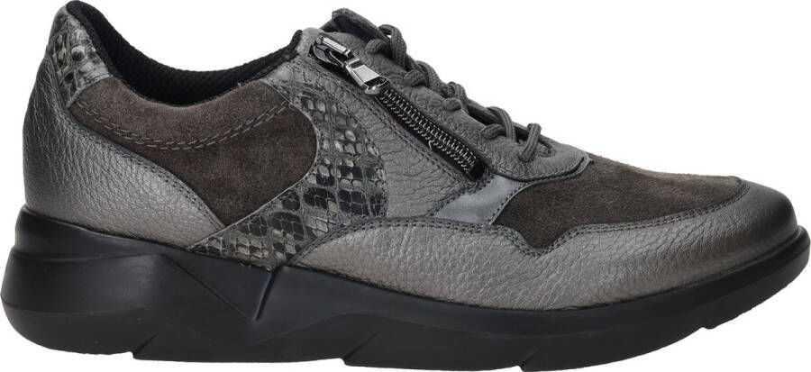 WALDLAUFER Waldläufer Sneakers Dames Combi K Rits Sneaker Maat: 37 5 Materiaal: Leer Kleur: Grijs