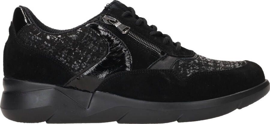 WALDLAUFER Waldläufer Sneakers Dames Combi K Rits Sneaker Maat: 37 5 Materiaal: Leer Kleur: Zwart