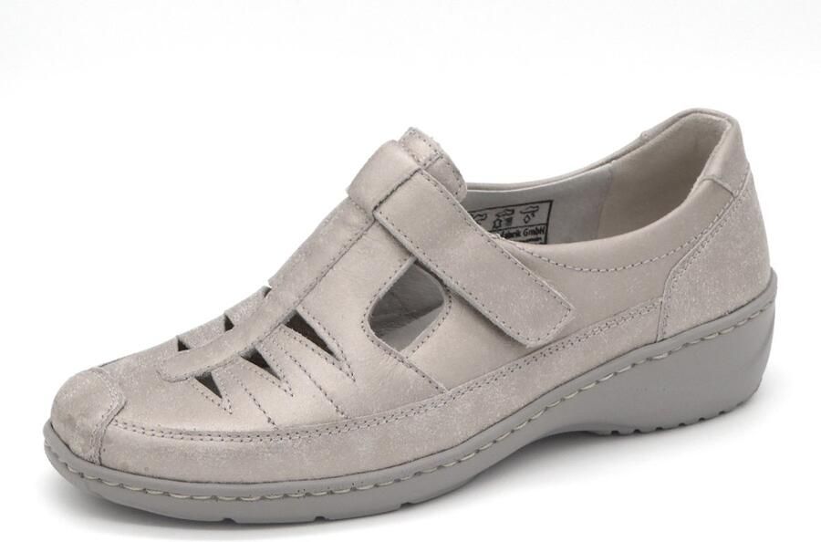Waldläufer Dames Bandschoen 607501-131-070 Lichtgrijs Metallic Wijdte K (40)