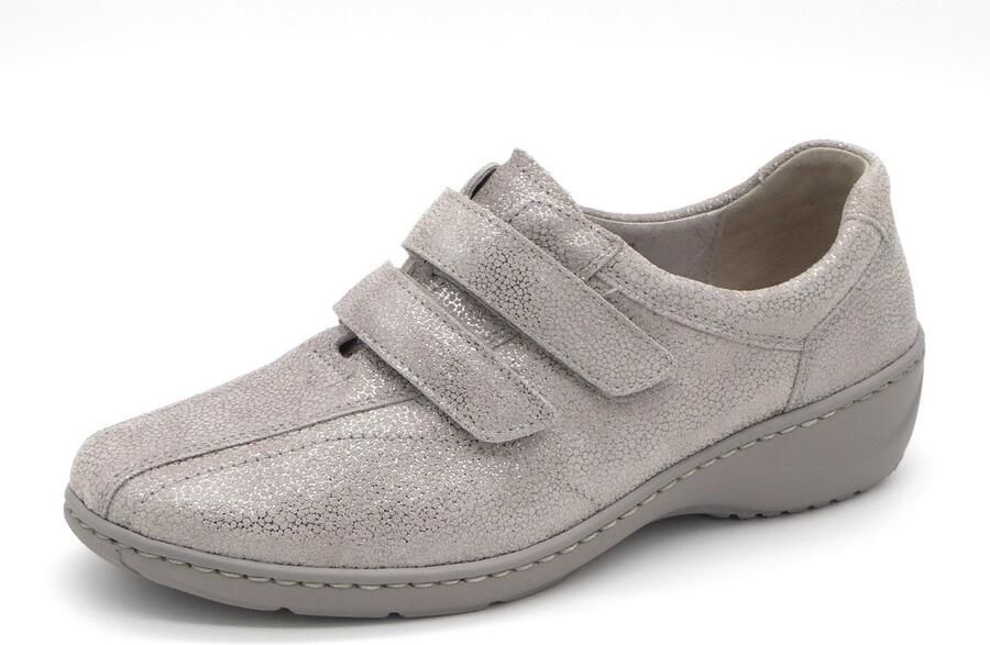 Waldläufer Dames Klittenbandschoen 607302-127-070 Lichtgrijs Wijdte K (38.5)