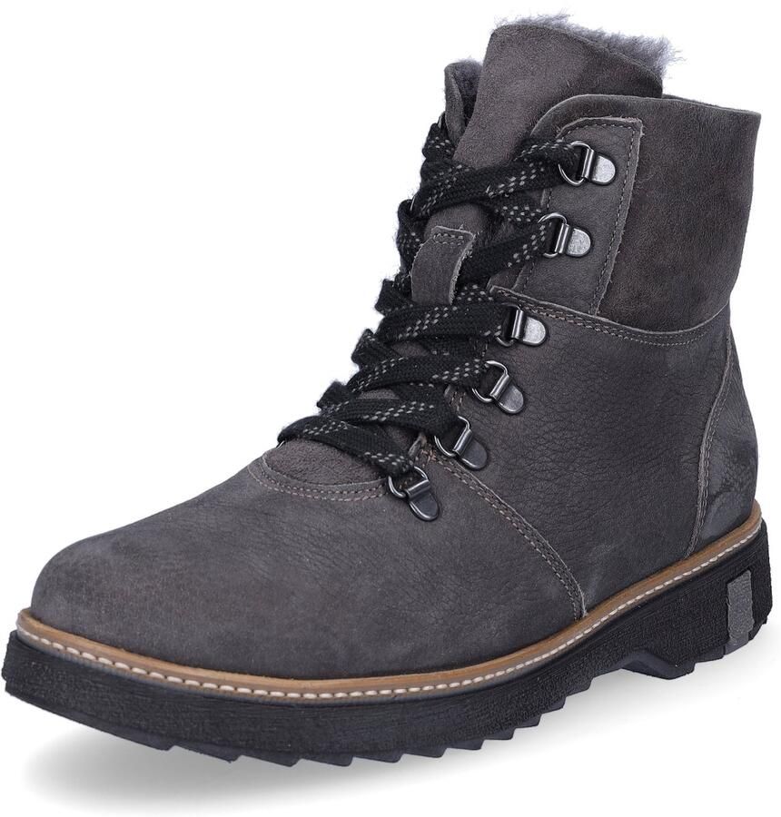 Waldläufer dames leren veterboot grijs