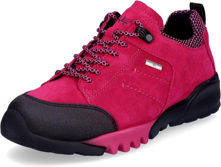 Waldläufer dames leren veterschoen Amiata roze