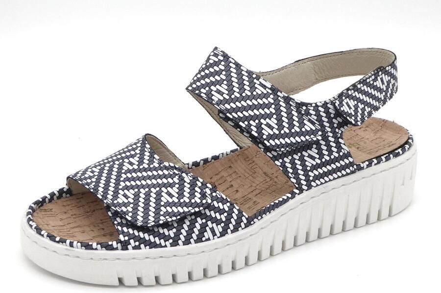 Waldläufer Dames Sandaal 955001-107-217 Blauw Wit Wijdte H (38.5) - Foto 2