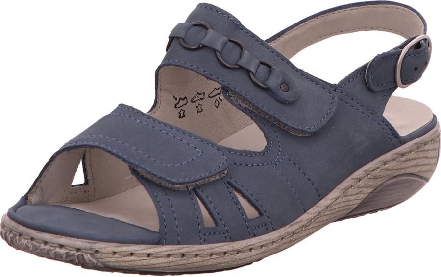 WALDLÄUFER Sandaal 'Sandalette Damen 210004 blau G-Weite Sandale Echtleder in blau' blauw