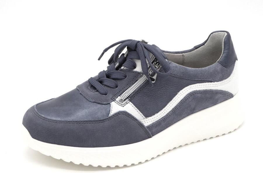 WALDLAUFER Waldläufer Lage Sneakers Dames Janka Maat: 39 Materiaal: Leer Kleur: Blauw