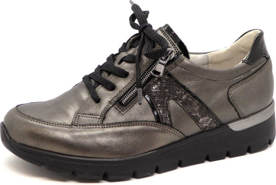 Waldläufer Dames Sneaker 626001-329-990 Grijs Metallic Wijdte K (38.5)