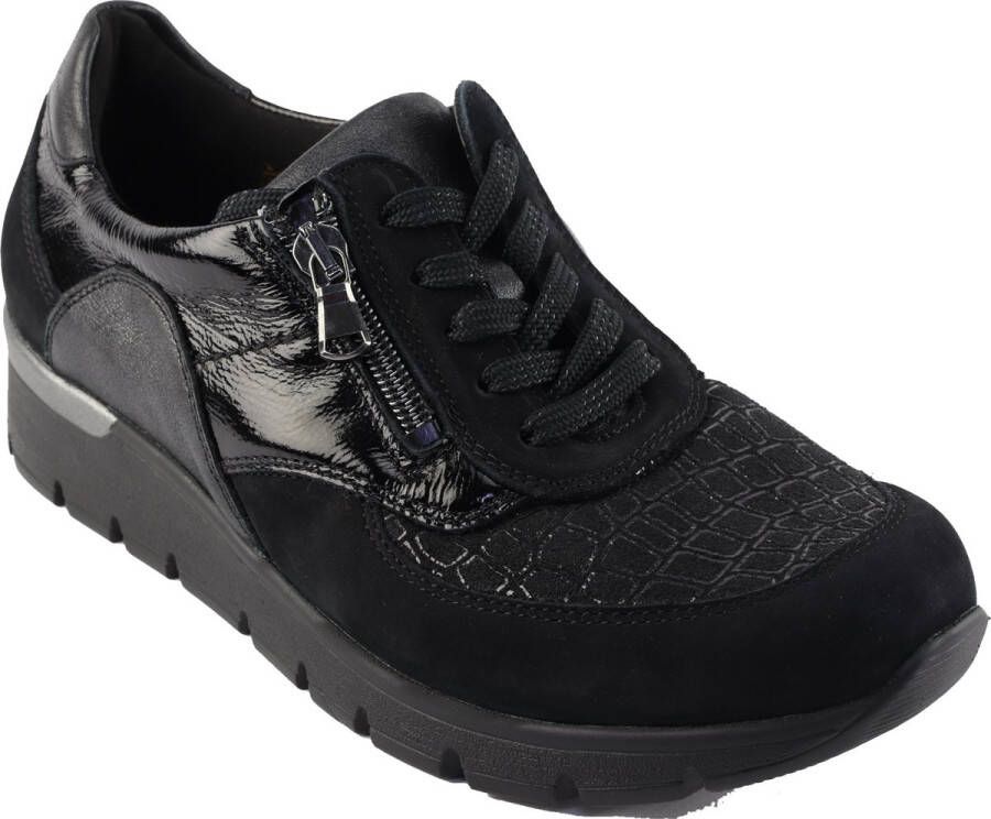 Waldläufer Dames Sneaker 626K02-413-001 Zwart Wijdte K