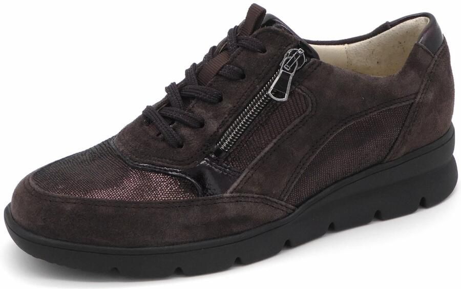 Waldläufer Dames Sneaker 902001-310-166 Donkerbruin Wijdte H (37.5)