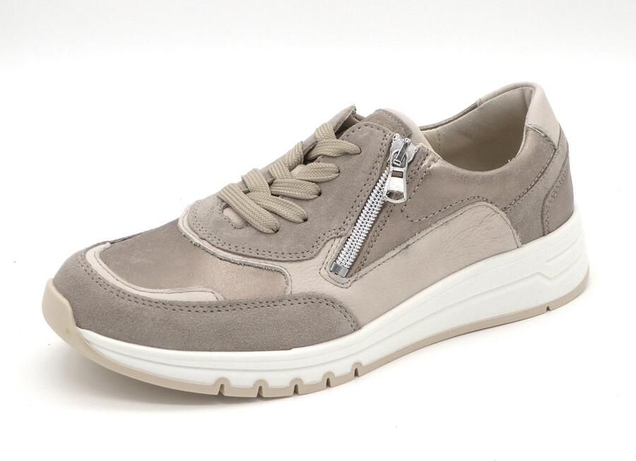 Waldläufer Dames Sneaker 957007-500-083 Beige Combi Wijdte H (37.5)