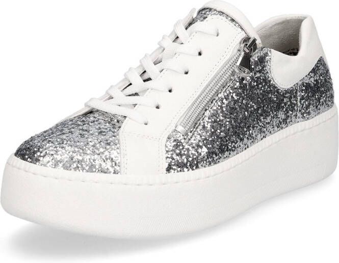 Waldläufer dames sneaker Nicky zilver wit glitter