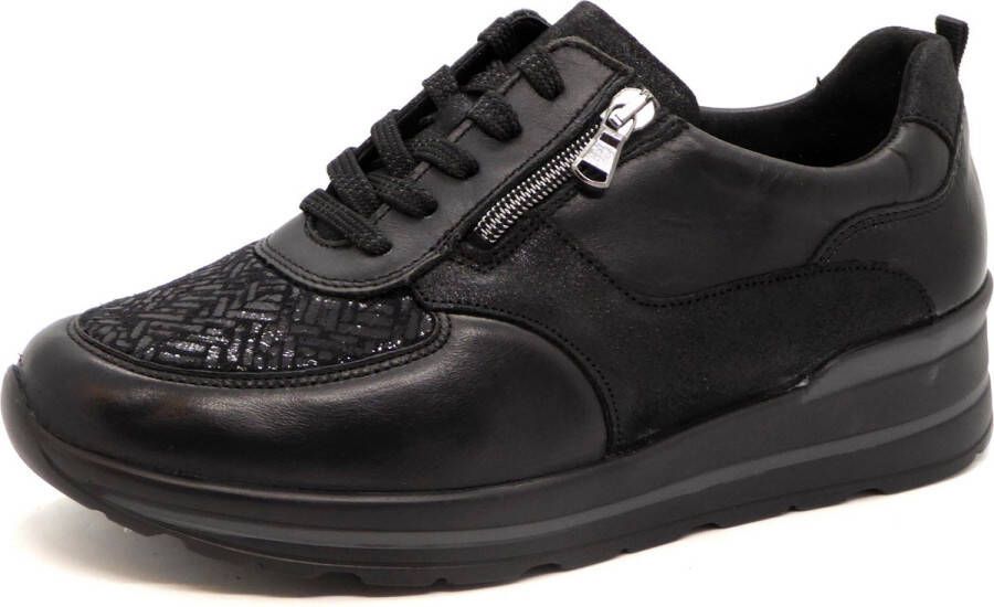 Waldläufer Dames Sneaker Ortho Tritt 807M01-409-001 Zwart Wijdte M (40.5)