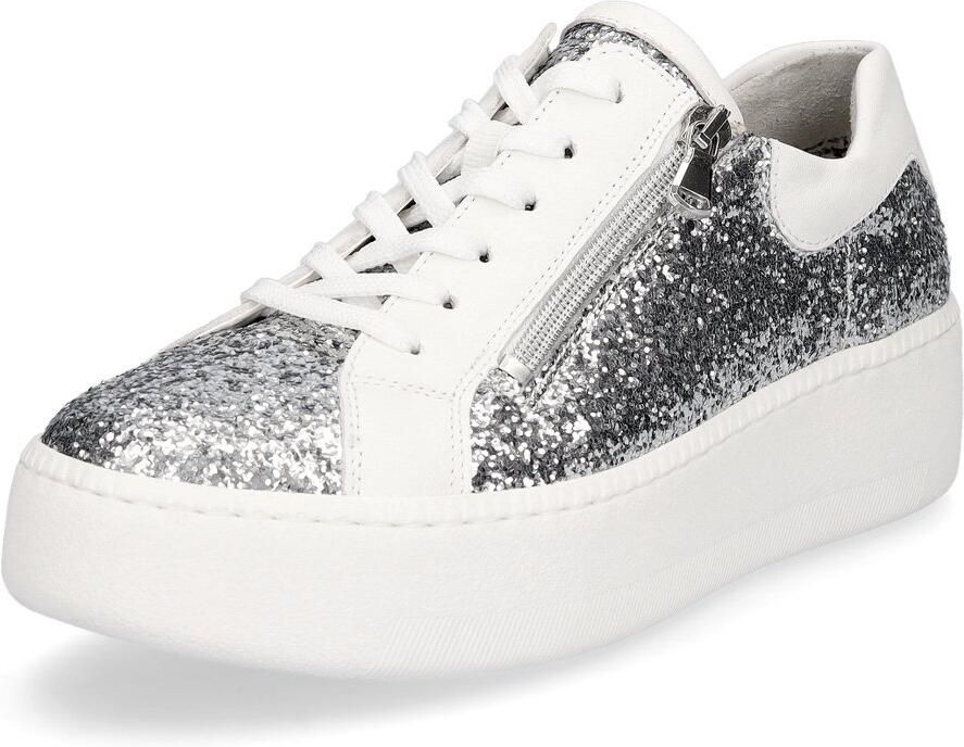 Waldläufer dames sneaker Nicky zilver wit glitter