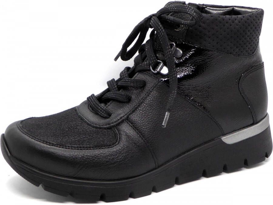 Waldläufer Dames Veterboot 626K82 400 001 Zwart Combi Wijdte K