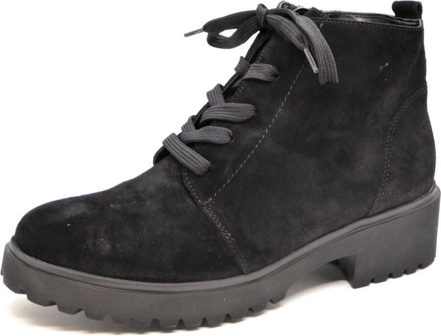 Waldläufer Dames Veterboot 716807-195-001 Zwart Wijdte H