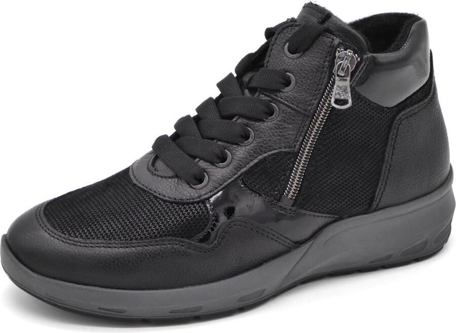 Waldläufer Dames Veterboot 831802-502-001 Zwart Wijdte M (40)