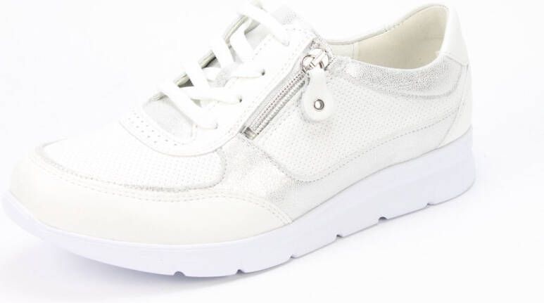 Waldläufer Dames Veterschoen 661003-309-663 Wit Zilver Wijdte K