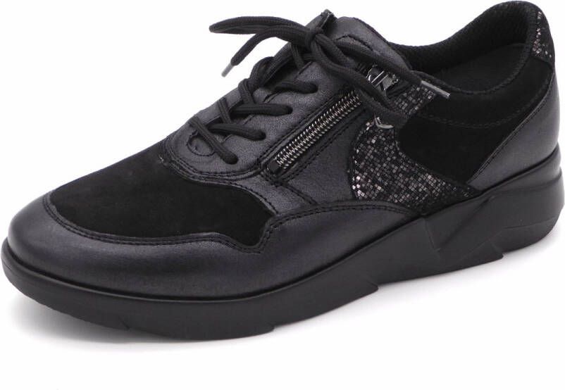 Waldläufer Dames Veterschoen 668001-411-361 Zwart Combi Wijdte K (40)