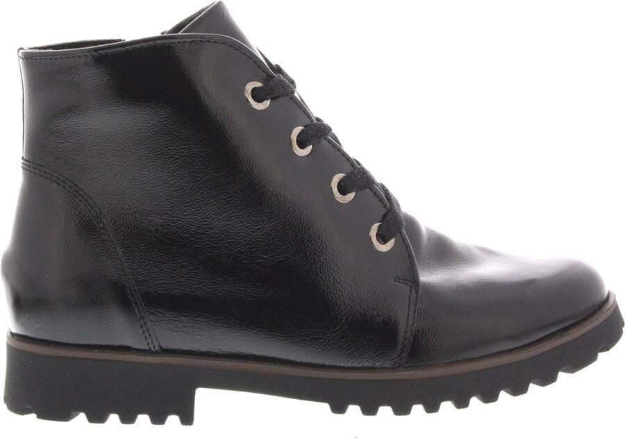 WALDLAUFER Waldläufer Veterboots Dames H Elisa Lakleer Zwart