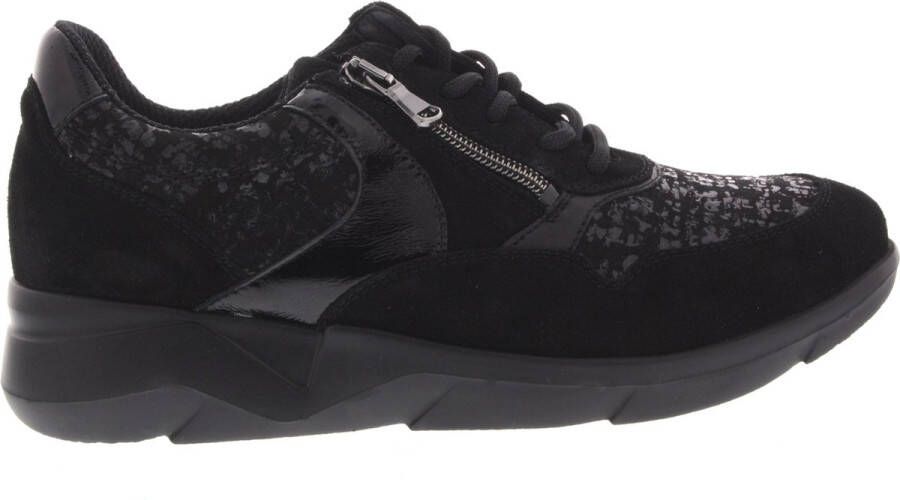 WALDLAUFER Waldläufer Sneakers Dames Combi K Rits Sneaker Maat: 37 5 Materiaal: Leer Kleur: Zwart