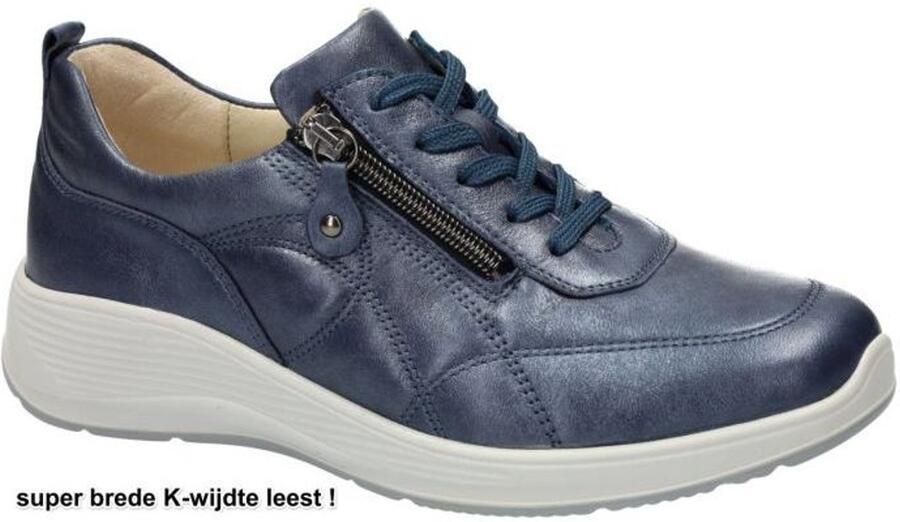 WALDLAUFER Waldläufer Lage Sneakers Dames Kalea Maat: 41 5 Materiaal: Leer Kleur: Blauw - Foto 2