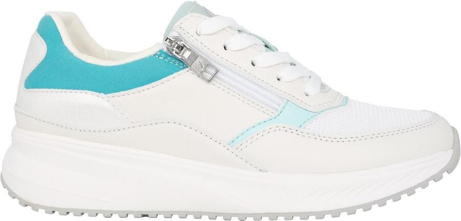 Waldläufer Comfortabele lace-zip sneaker wit