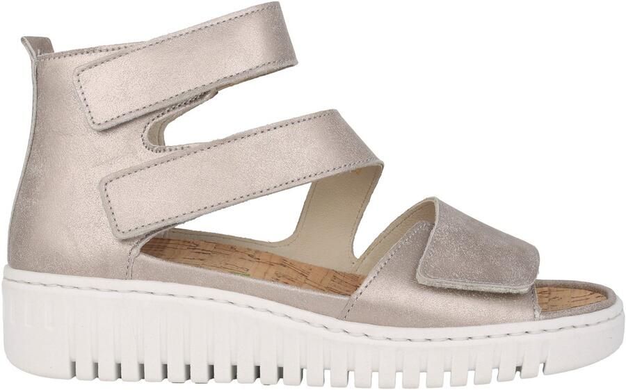 Waldläufer Zilveren Damesandaal met Brede Pasvorm