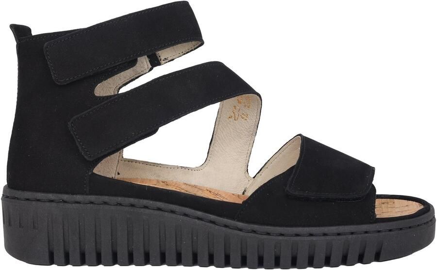 Waldläufer Wijde pasvorm damessandaal Zwart