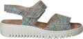 WALDLAUFER Waldläufer Sandalen met Hak Dames H-willow Textiel Wit - Multicolor