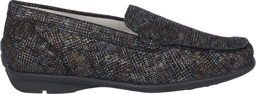 Waldläufer Brede pasvorm zwarte mocassin voor dames Black Dames