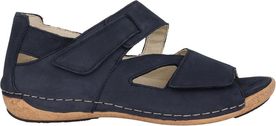 Waldläufer Blauwe brede pasvorm sandaal voor vrouwen