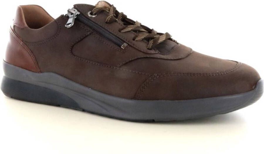 Waldläufer Comfortabele Herenschoen met Donkerbruine en Cognac Accenten Bruin Heren