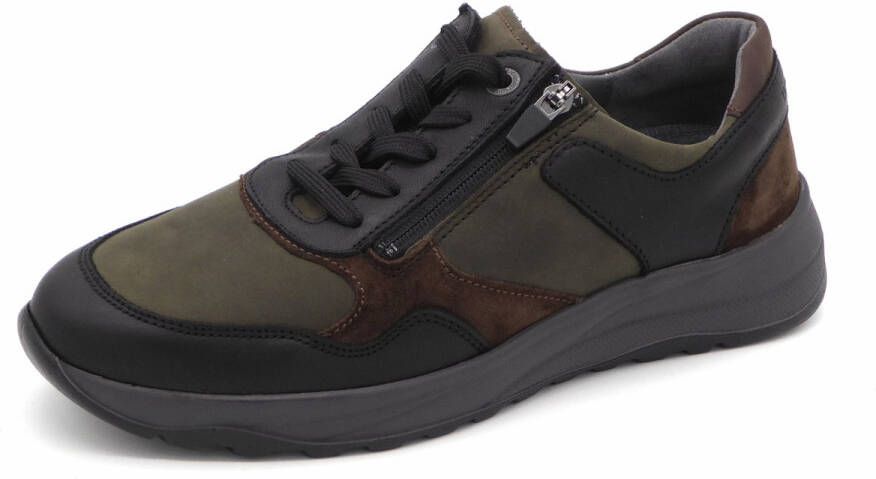 Waldläufer Heren Sneaker 662001-411-673 Zwart Combi Wijdte K (42.5)